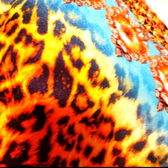*LAST ONE* JSQUAD by MANISH VAID Leopard Print SILKY Kaftan XL NWT - Picture 6 of 8